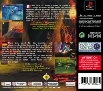 Rayman 2 - The Great Escape (US) box cover back